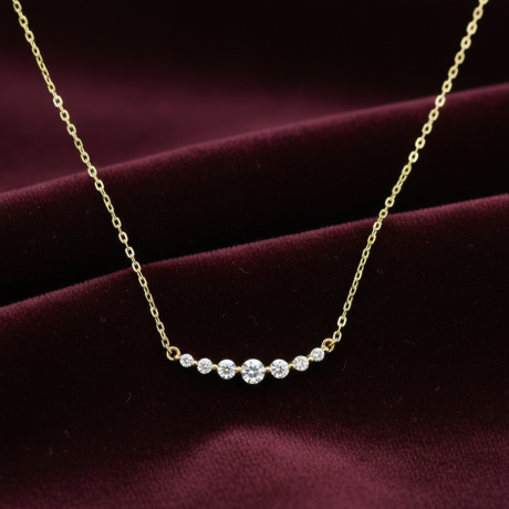 Seven-Stone Cubic Zirconia Diamond Necklace