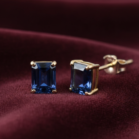 Natural Blue Sapphire Earrings